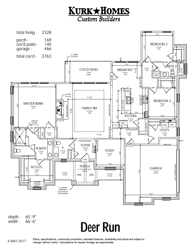 The Deer Run - Home Elevation