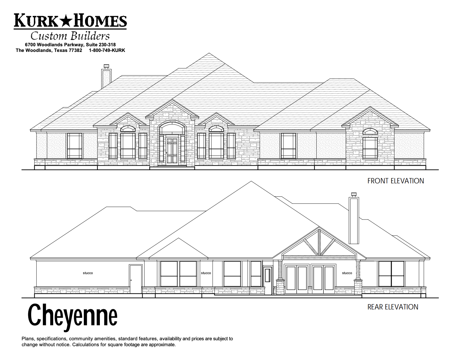 The Cheyenne - Front Elevation