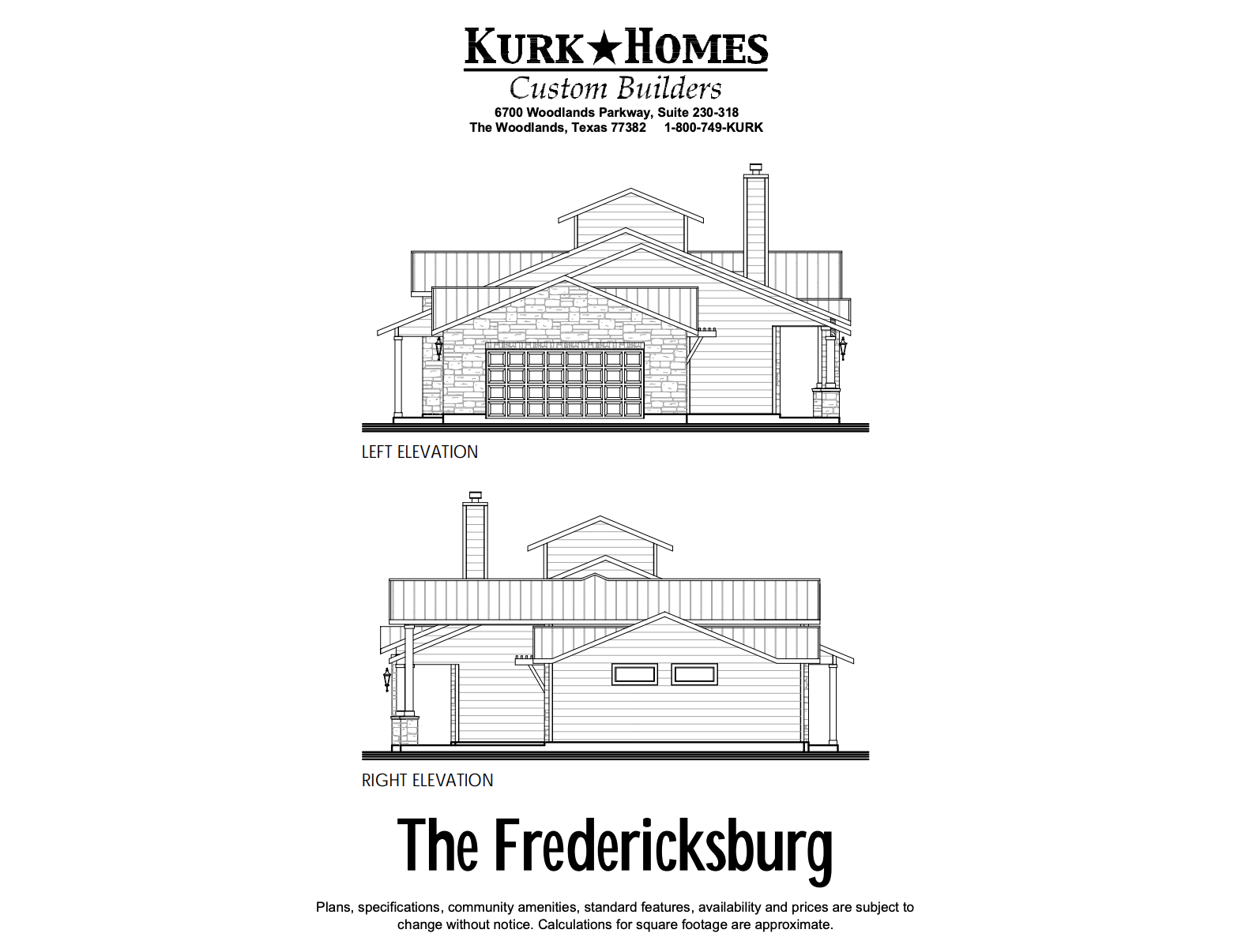The Fredericksburg - Side Elevation