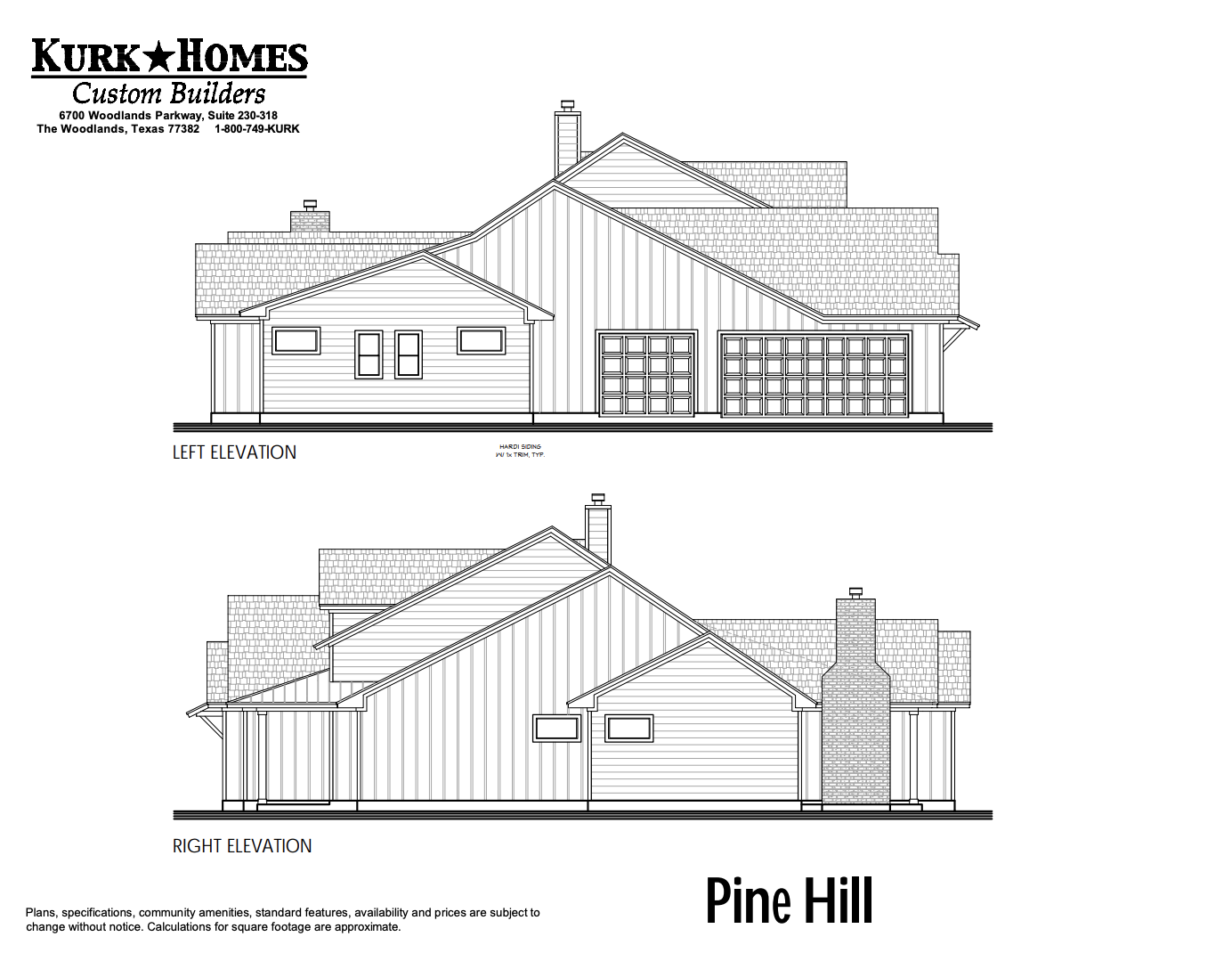 The Pine Hill - Home Plan Design - Side Elevation