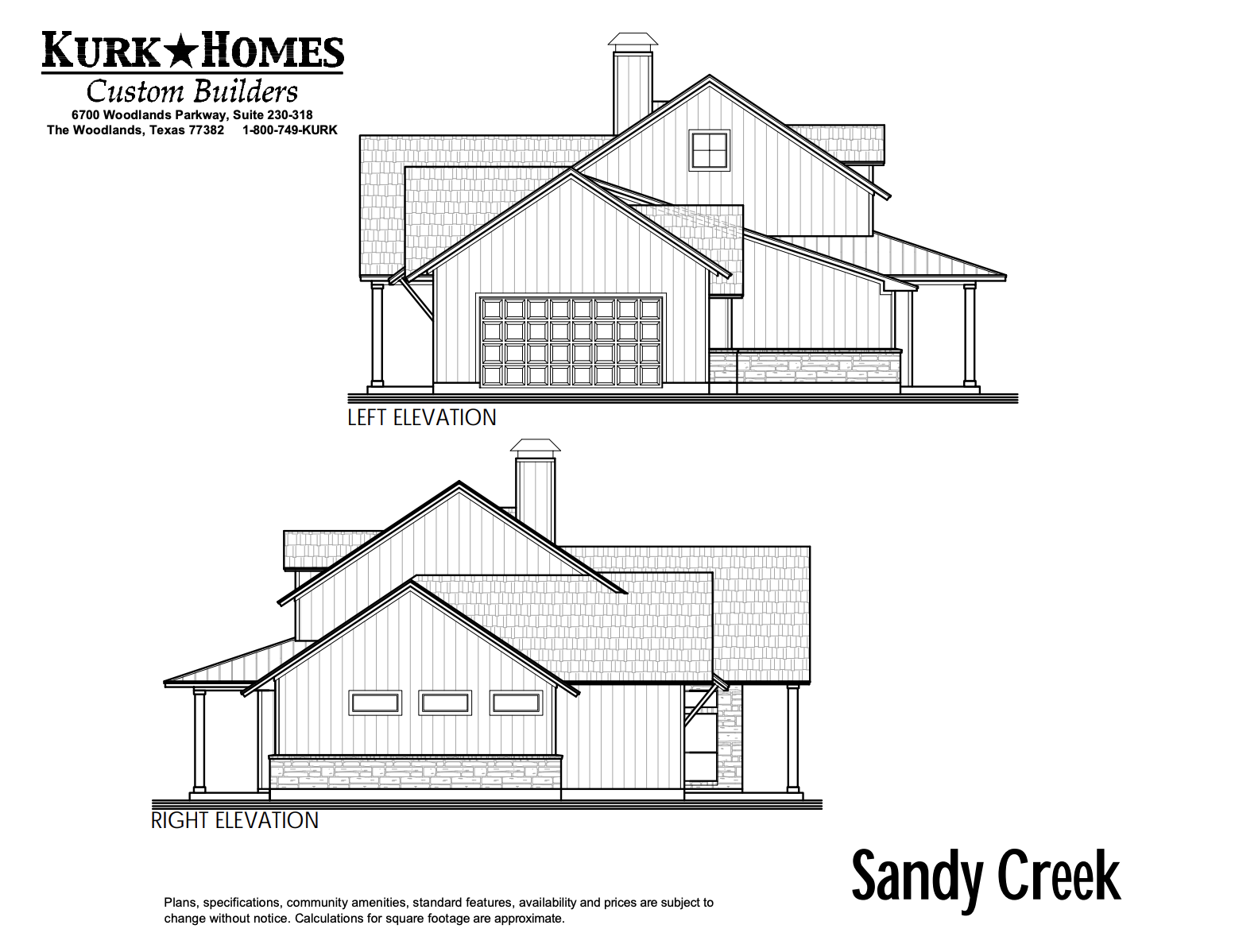 The Sandy Creek - Side Elevation 