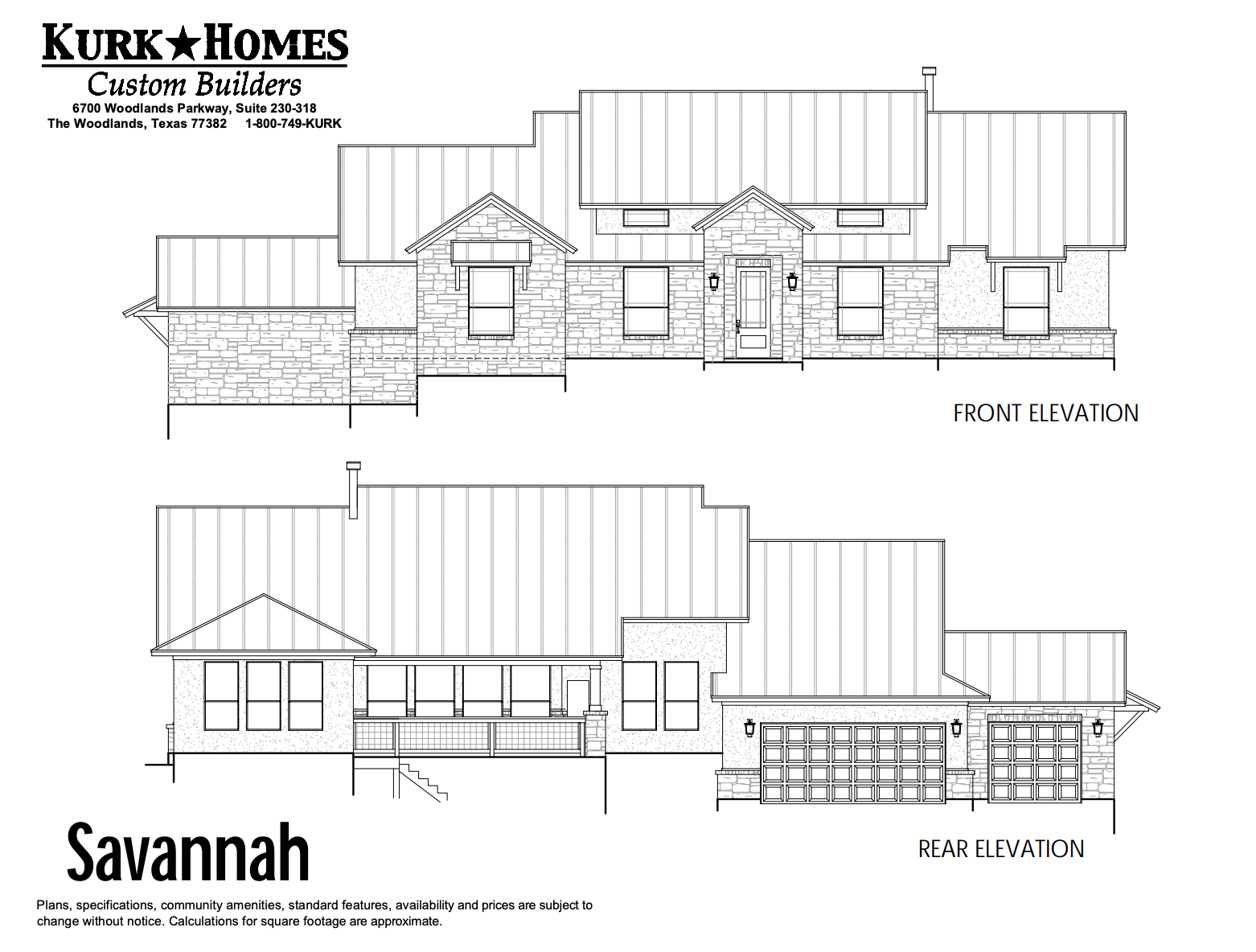 The Savannah - Front Elevation