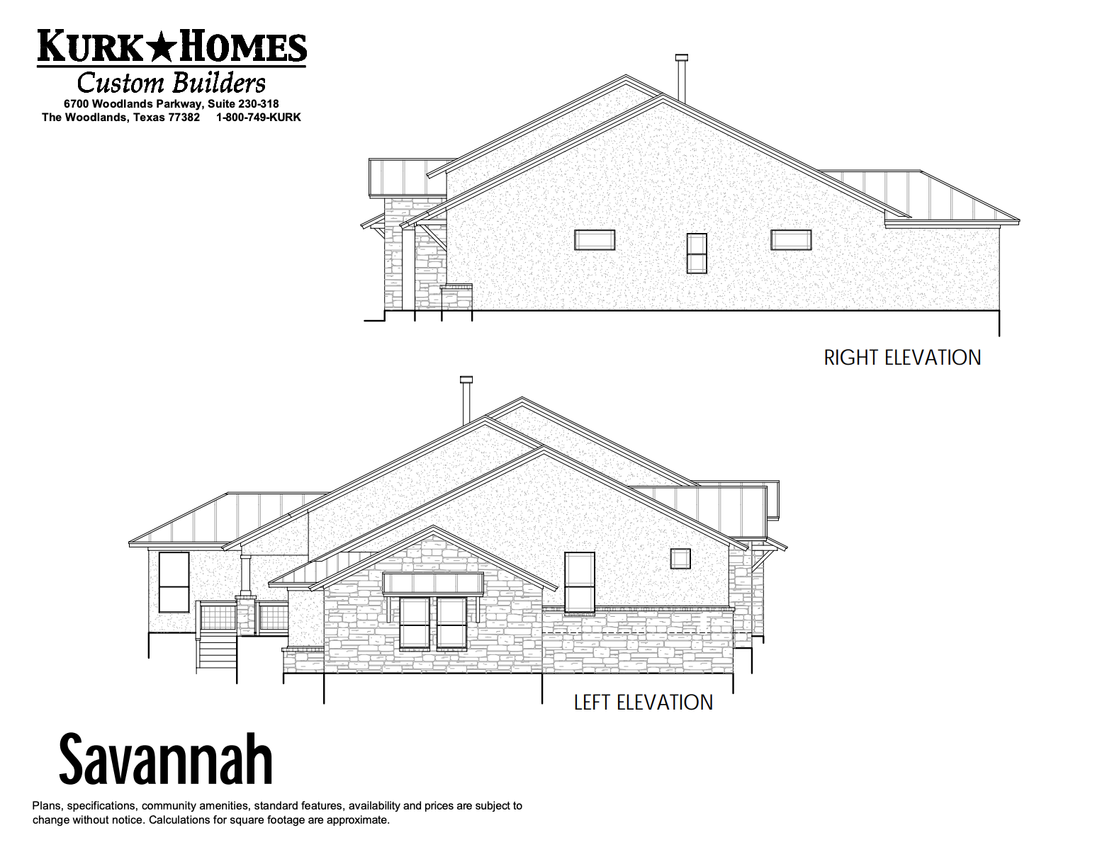 The Savannah - Side Elevation