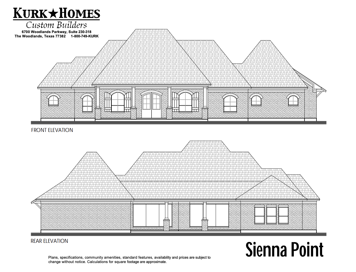 The Sienna Point - Front Elevation