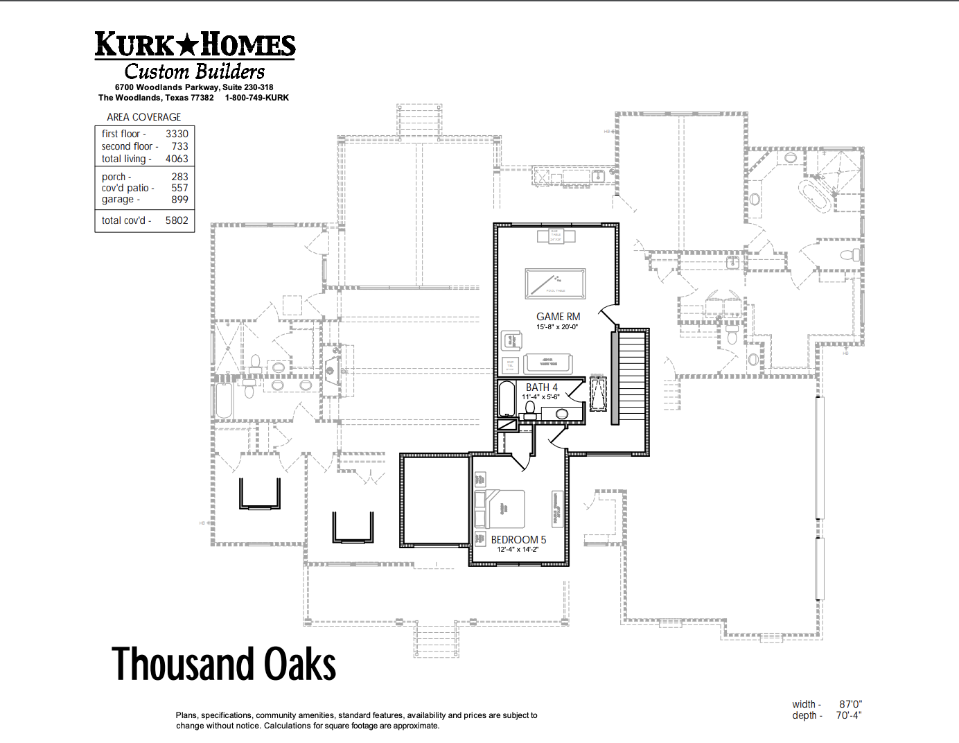 The Thousand Oaks - Second Floor - Home Plan Design